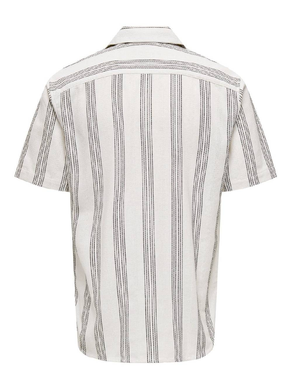 Only & Sons ONSTRUE REG SS STRUC STRIPE SHIRT ANTIQUE WHITE Vatertagsangebot