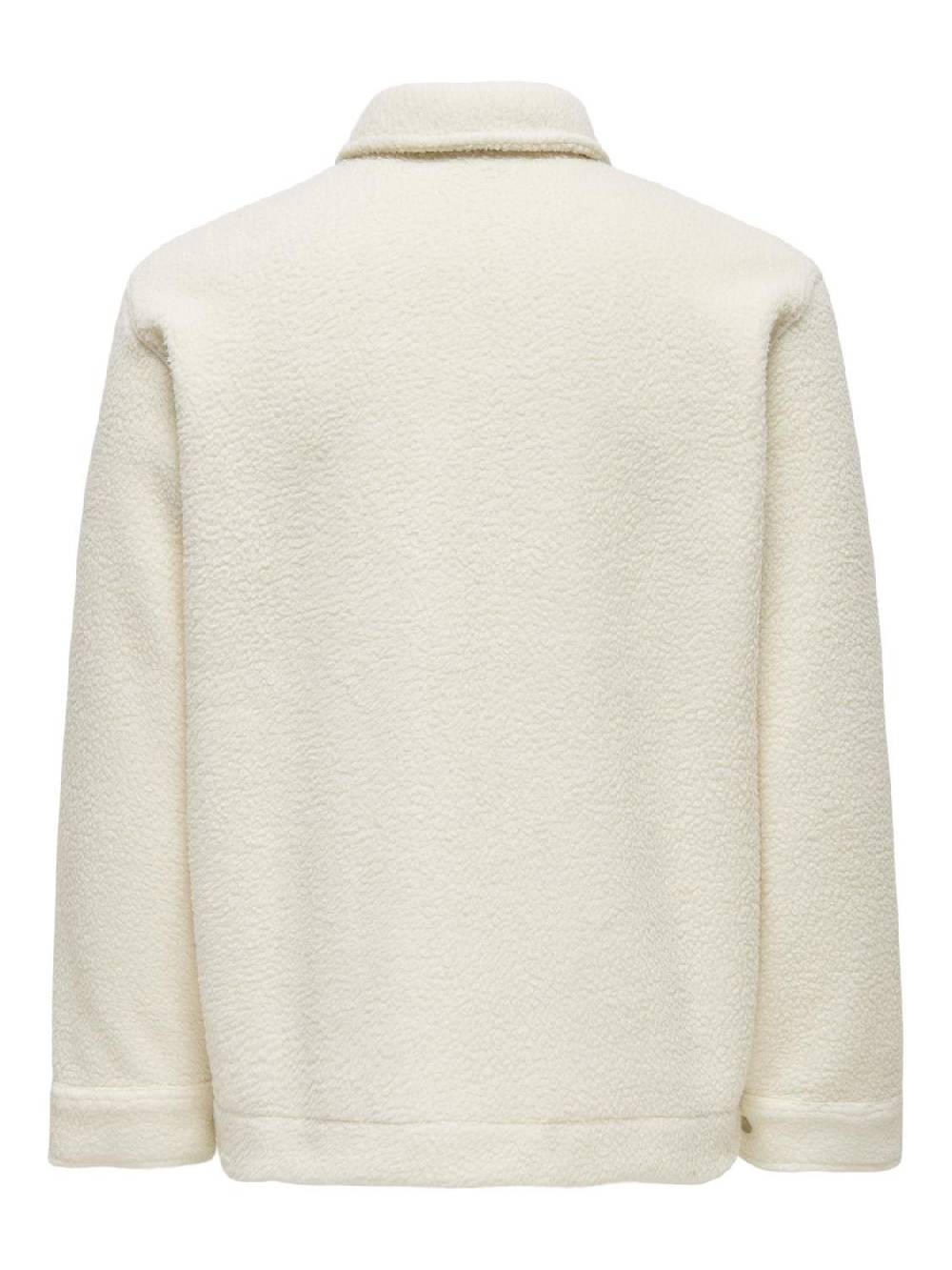 Only & Sons ONSMILIO TEDDY OVERSHIRT SWEAT VD Antique White Jubiläumsangebot