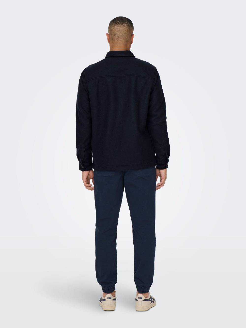 Only & Sons Onsdal OVR ZIP LS Shirt (187197 Dark Navy) Auslauf