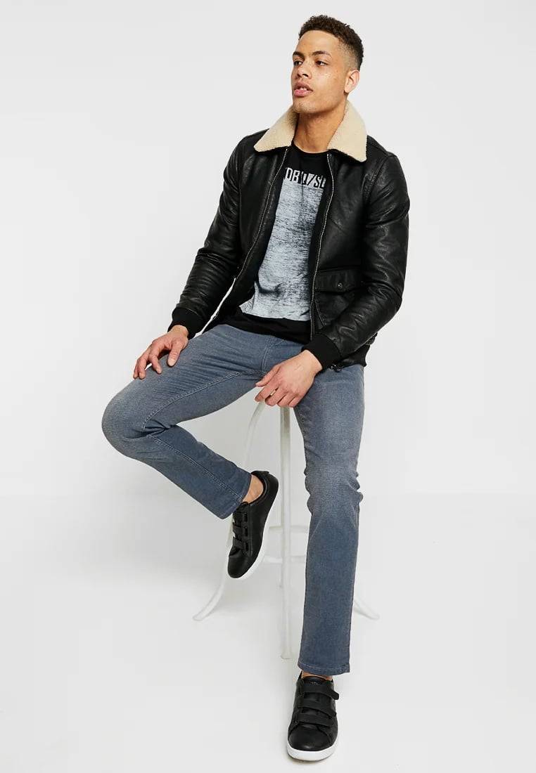 Cars Jeans Henlow Regular Coated Grey Blue Rabatt