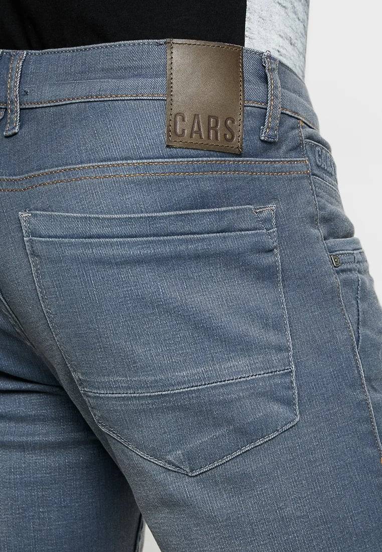 Cars Jeans Henlow Regular Coated Grey Blue Rabatt