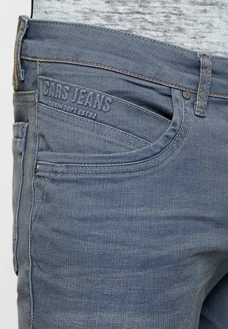 Cars Jeans Henlow Regular Coated Grey Blue Rabatt