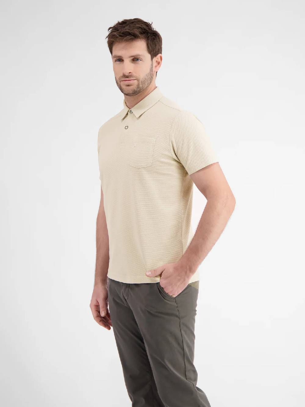 Lerros 2443204 POLOSHIRT IN SPORTIEVE WAFELPIQUÉKWALITEIT (705 LIGHT DUNE BEIGE) Online Shopping