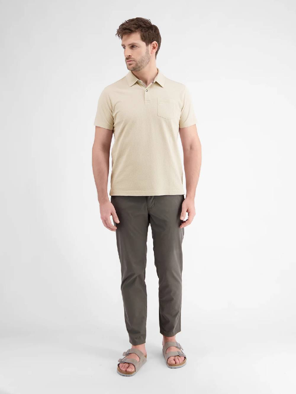 Lerros 2443204 POLOSHIRT IN SPORTIEVE WAFELPIQUÉKWALITEIT (705 LIGHT DUNE BEIGE) Online Shopping