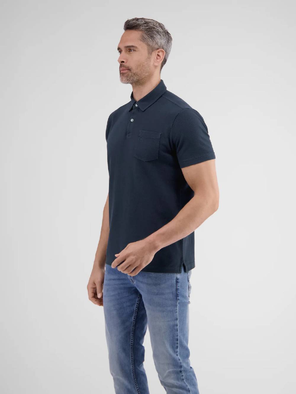 Lerros 2443204 POLOSHIRT IN SPORTIEVE WAFELPIQUÉKWALITEIT (485 CLASSIC NAVY) Preisnachlass