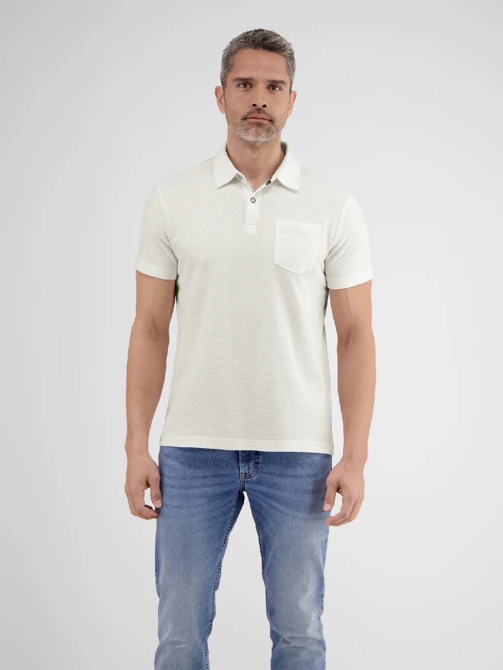 Lerros 2443204 POLOSHIRT IN SPORTIEVE WAFELPIQUÉKWALITEIT (103 BROKEN WHITE) Weihnachtsangebot
