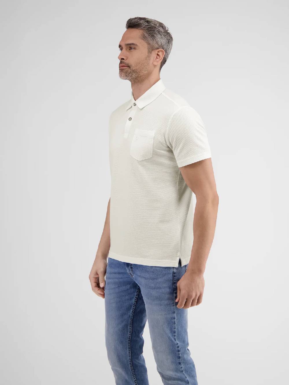 Lerros 2443204 POLOSHIRT IN SPORTIEVE WAFELPIQUÉKWALITEIT (103 BROKEN WHITE) Weihnachtsangebot