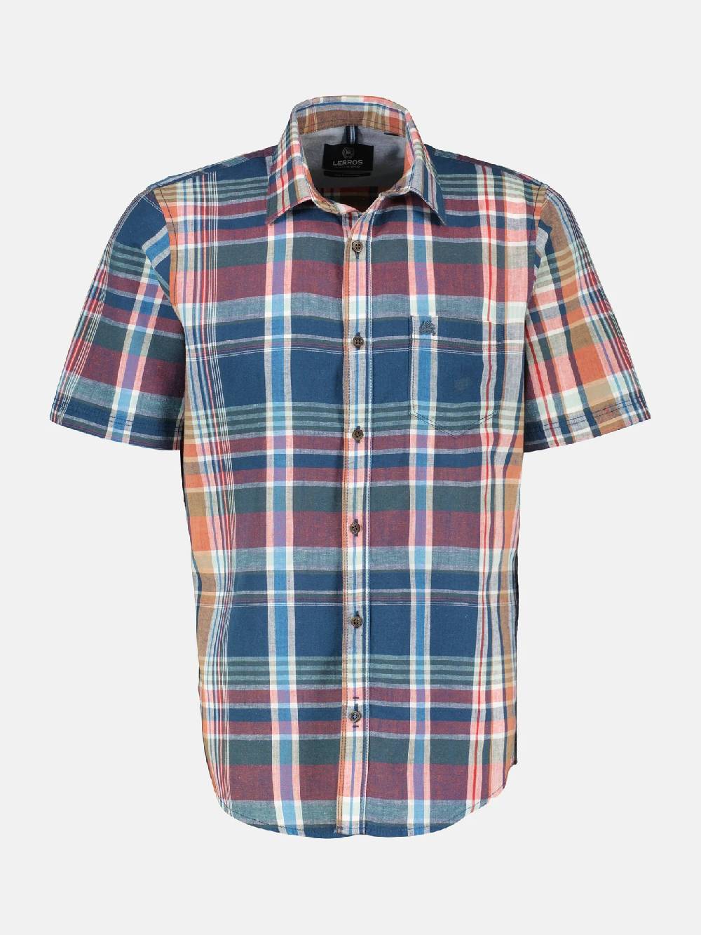 Lerros 2442011 GERUIT OVERHEMD KATOEN-LINNENMIX (448 STORM BLUE) Osterangebot