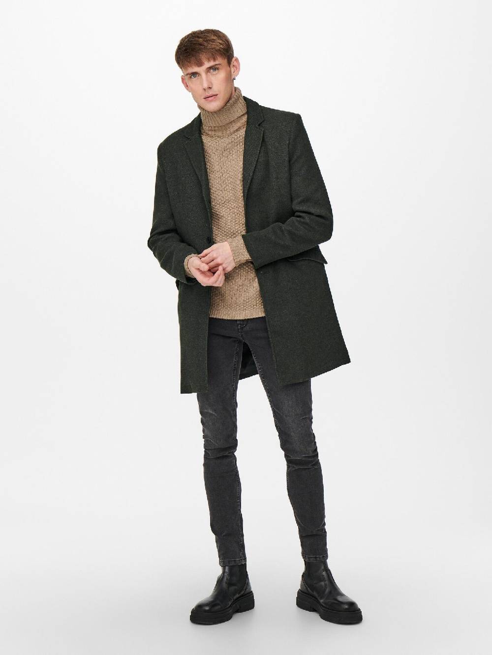 Only & Sons Onsjulian King Coat IN OTW VD CS (187719 Peat) Letzte 2 Tage