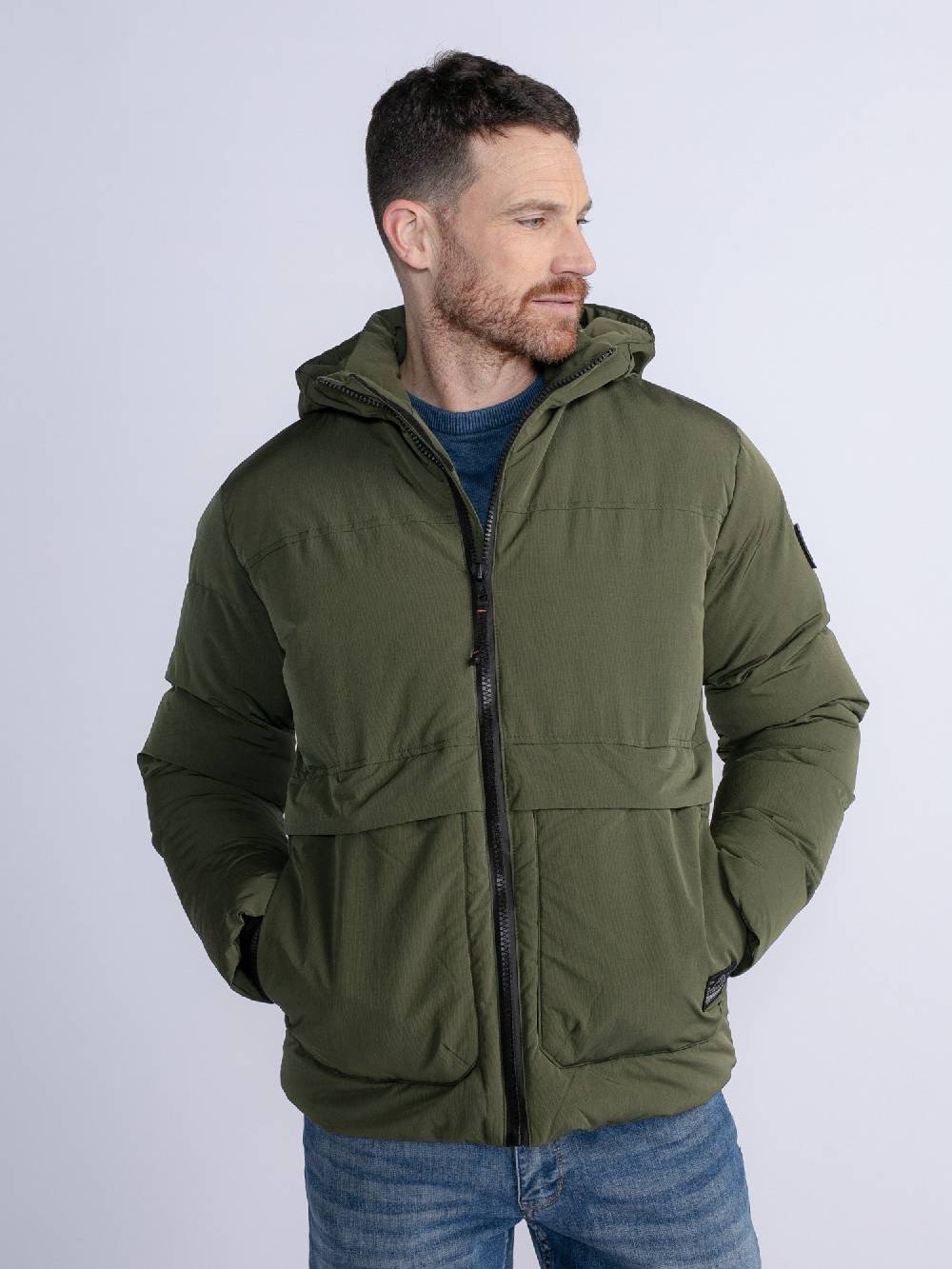 Petrol M-3030-Jac100 - Men Jacket Padded (6092 Hunter Green) Bis zu 55% Rabatt