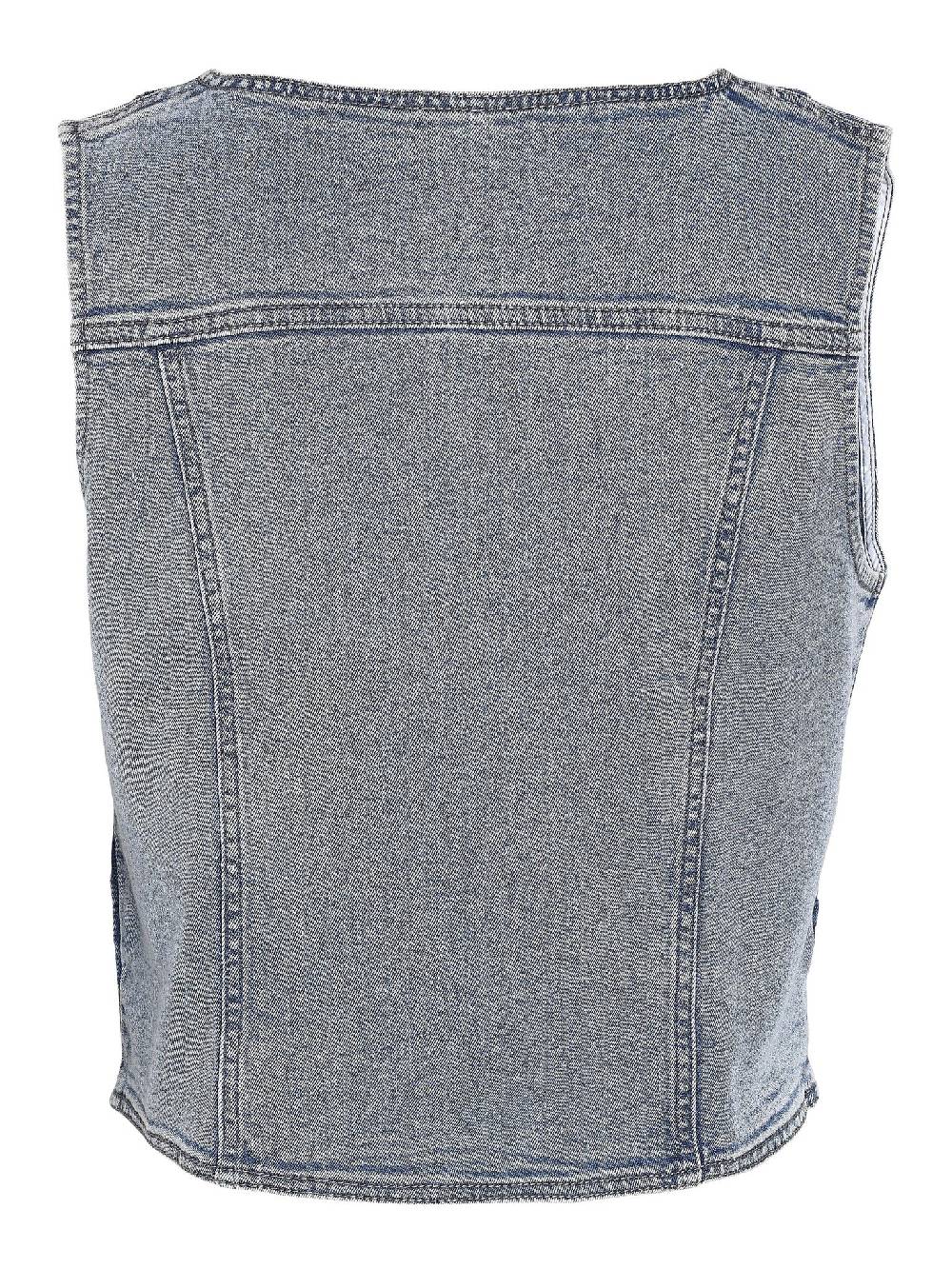 NOISY MAY NMSANNA S/L TOP VEST VI494LB (Light Blue Denim) Schlussverkauf