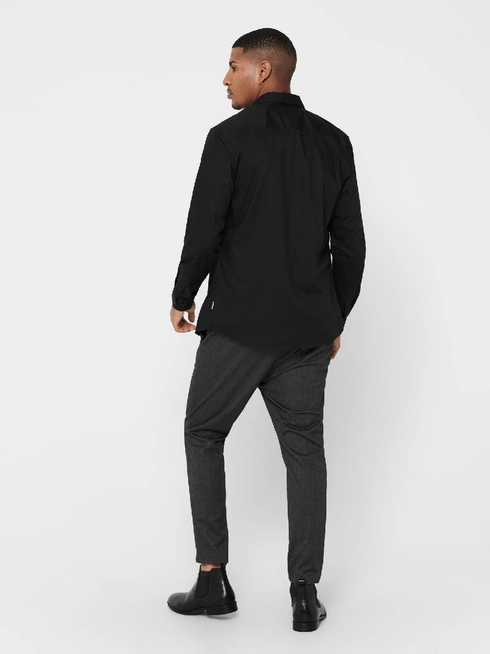 Only & Sons Onssane LS Solid Poplin Shirt (187679 Black) Weihnachtsangebot