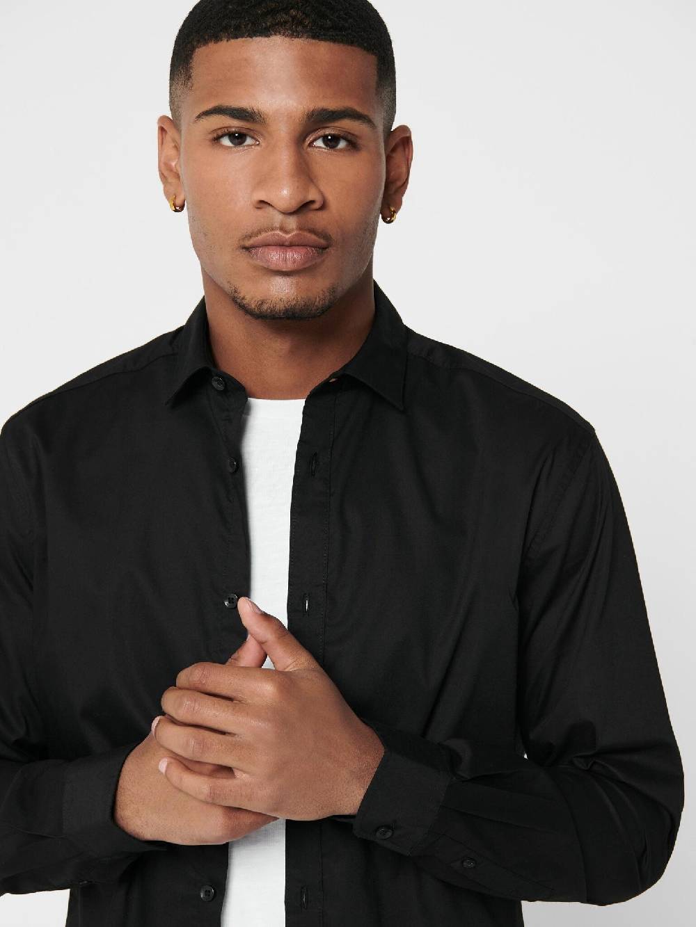 Only & Sons Onssane LS Solid Poplin Shirt (187679 Black) Weihnachtsangebot
