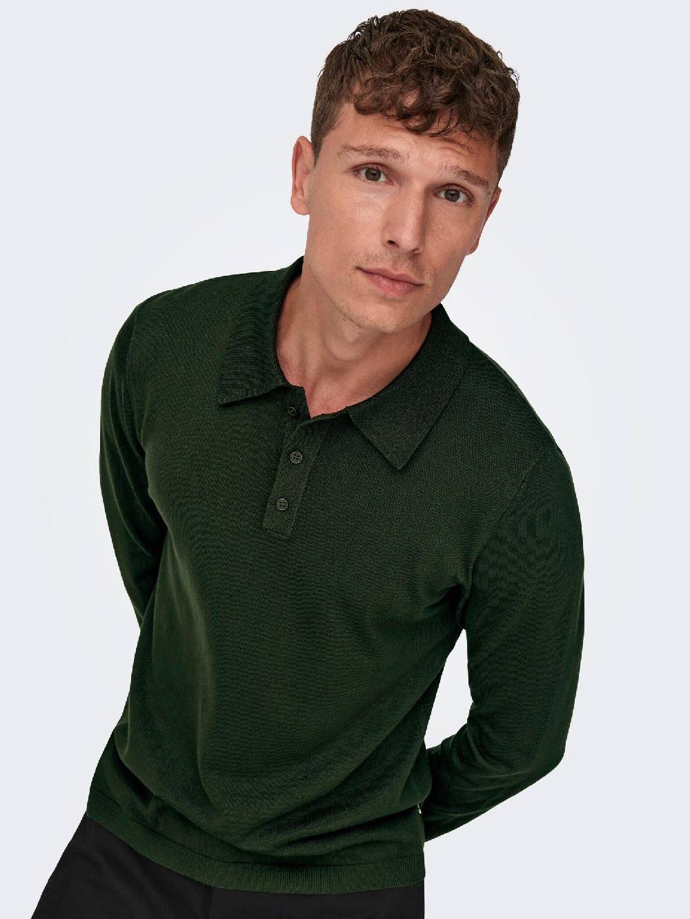 Only & Sons Onswyler Life REG 14 LS Polo Knit (218672 Rosin) Valentinstagsangebot