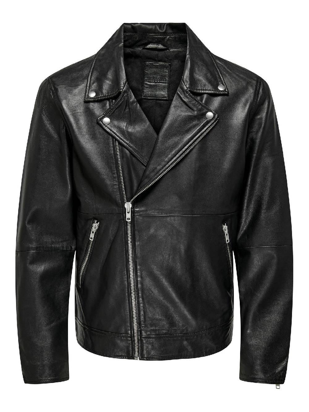 Only & Sons ONSJOHN LEATHER BIKER JACKET OTW (Black) Sonderangebote