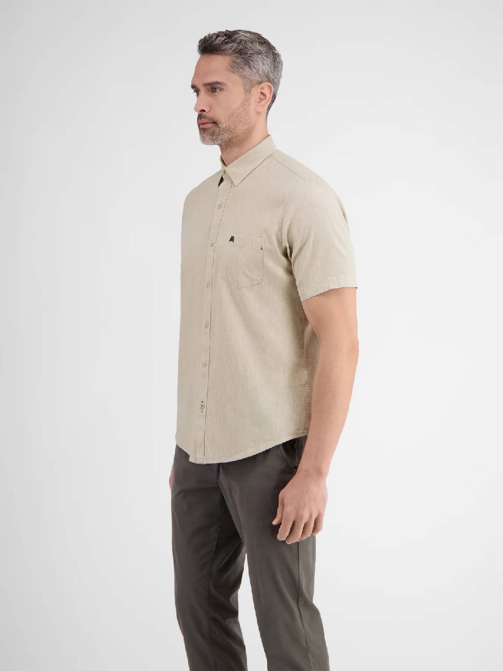 Lerros 2442010 CASUAL KATOENEN LINNEN OVERHEMD (705 LIGHT DUNE BEIGE) Letzte 2 Tage