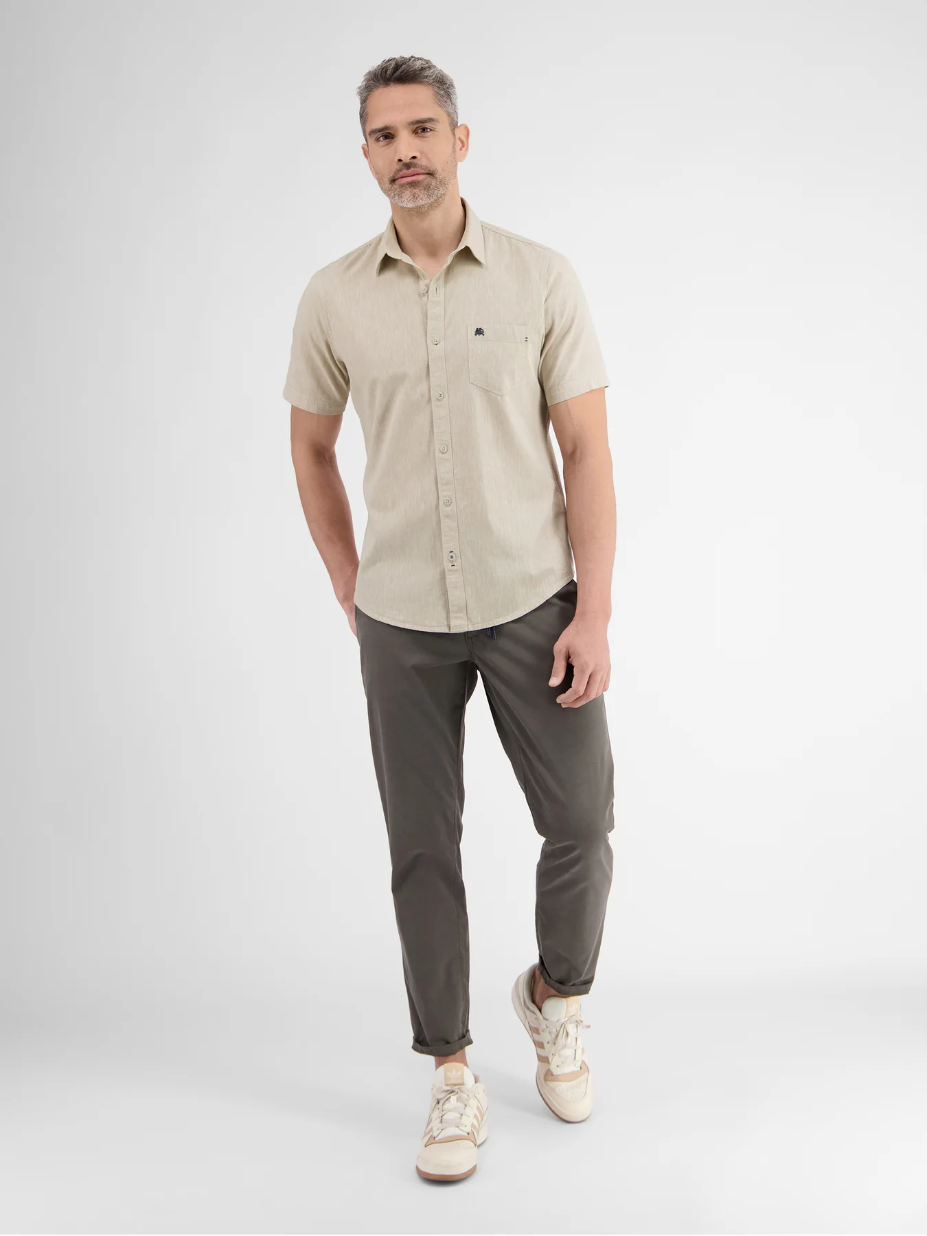 Lerros 2442010 CASUAL KATOENEN LINNEN OVERHEMD (705 LIGHT DUNE BEIGE) Letzte 2 Tage