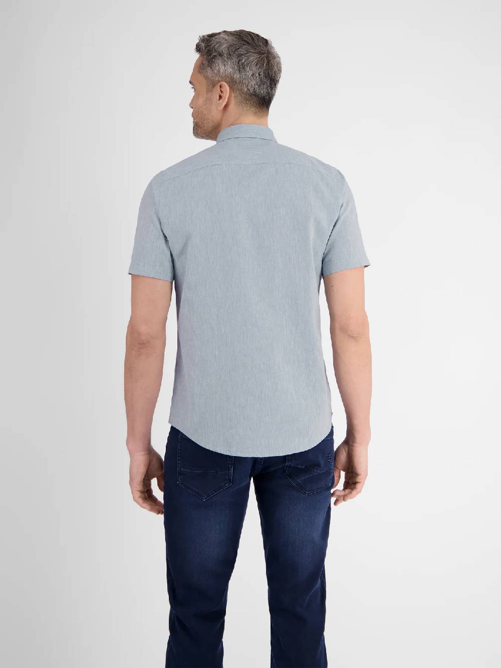 Lerros 2442010 CASUAL KATOENEN LINNEN OVERHEMD (440 MID STORM BLUE) Zeitbegrenzte Promotion