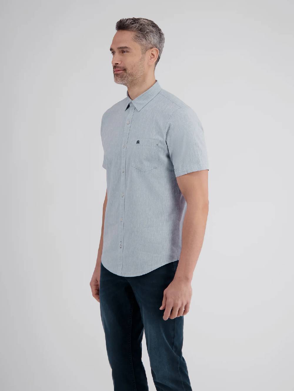 Lerros 2442010 CASUAL KATOENEN LINNEN OVERHEMD (440 MID STORM BLUE) Zeitbegrenzte Promotion