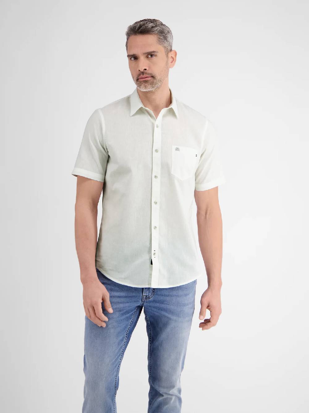 Lerros 2442010 CASUAL KATOENEN LINNEN OVERHEMD (100 WHITE) Bis zu 60% Rabatt