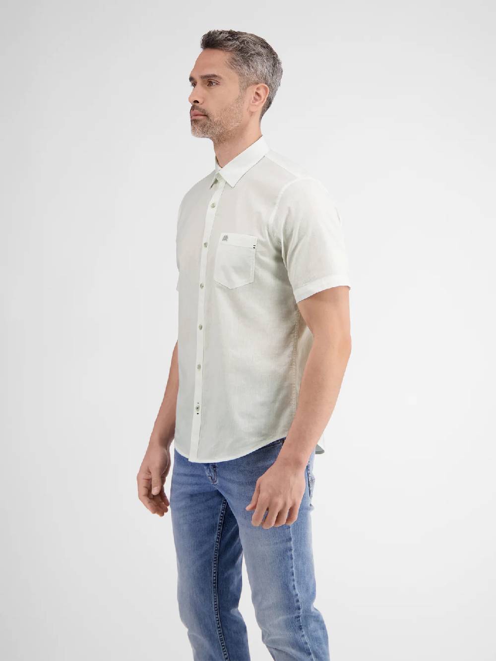 Lerros 2442010 CASUAL KATOENEN LINNEN OVERHEMD (100 WHITE) Bis zu 60% Rabatt