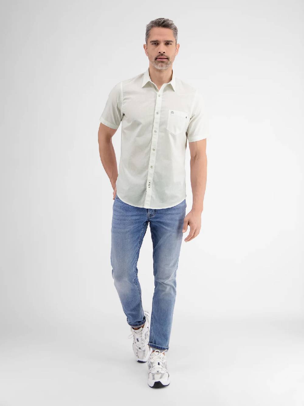 Lerros 2442010 CASUAL KATOENEN LINNEN OVERHEMD (100 WHITE) Bis zu 60% Rabatt