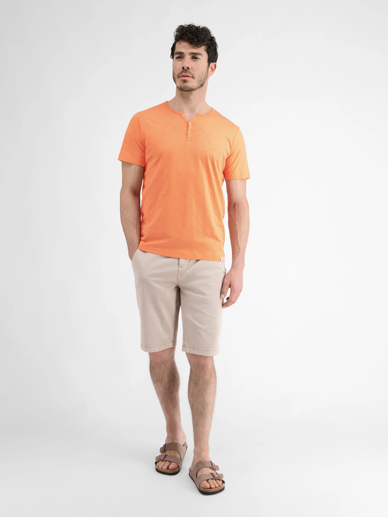 Lerros 2433908 BASIS HENLEY-SHIRT (927 MELLOW PEACH) Bis zu 65% Rabatt