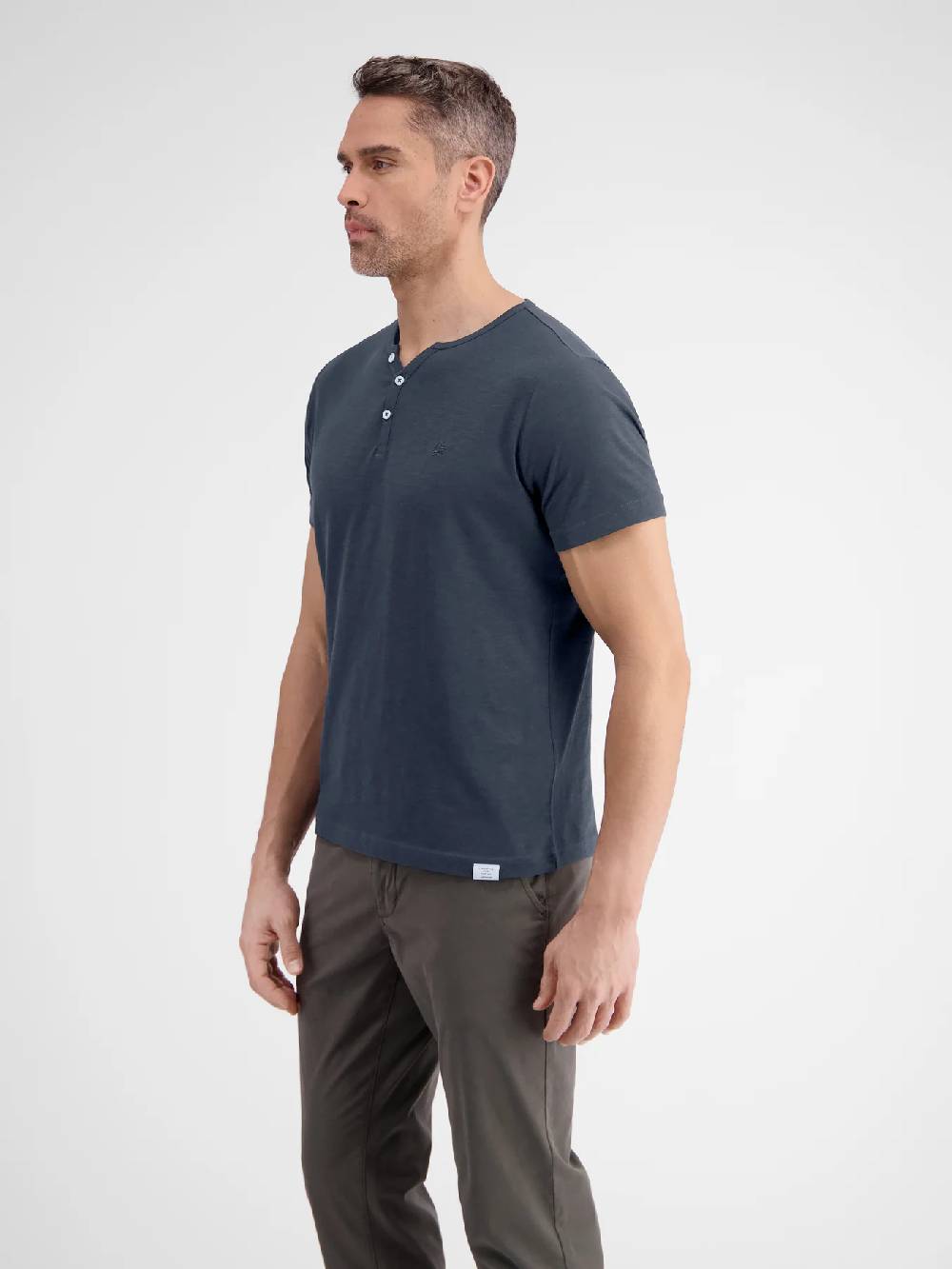 Lerros 2433908 BASIS HENLEY-SHIRT (485 CLASSIC NAVY) Nur für heute