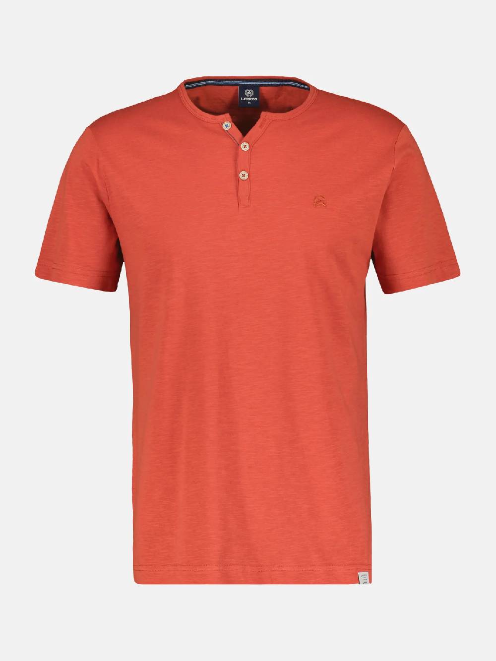 Lerros 2433908 BASIS HENLEY-SHIRT (327 DEEP CORAL RED) Sonderangebot der Fabrik