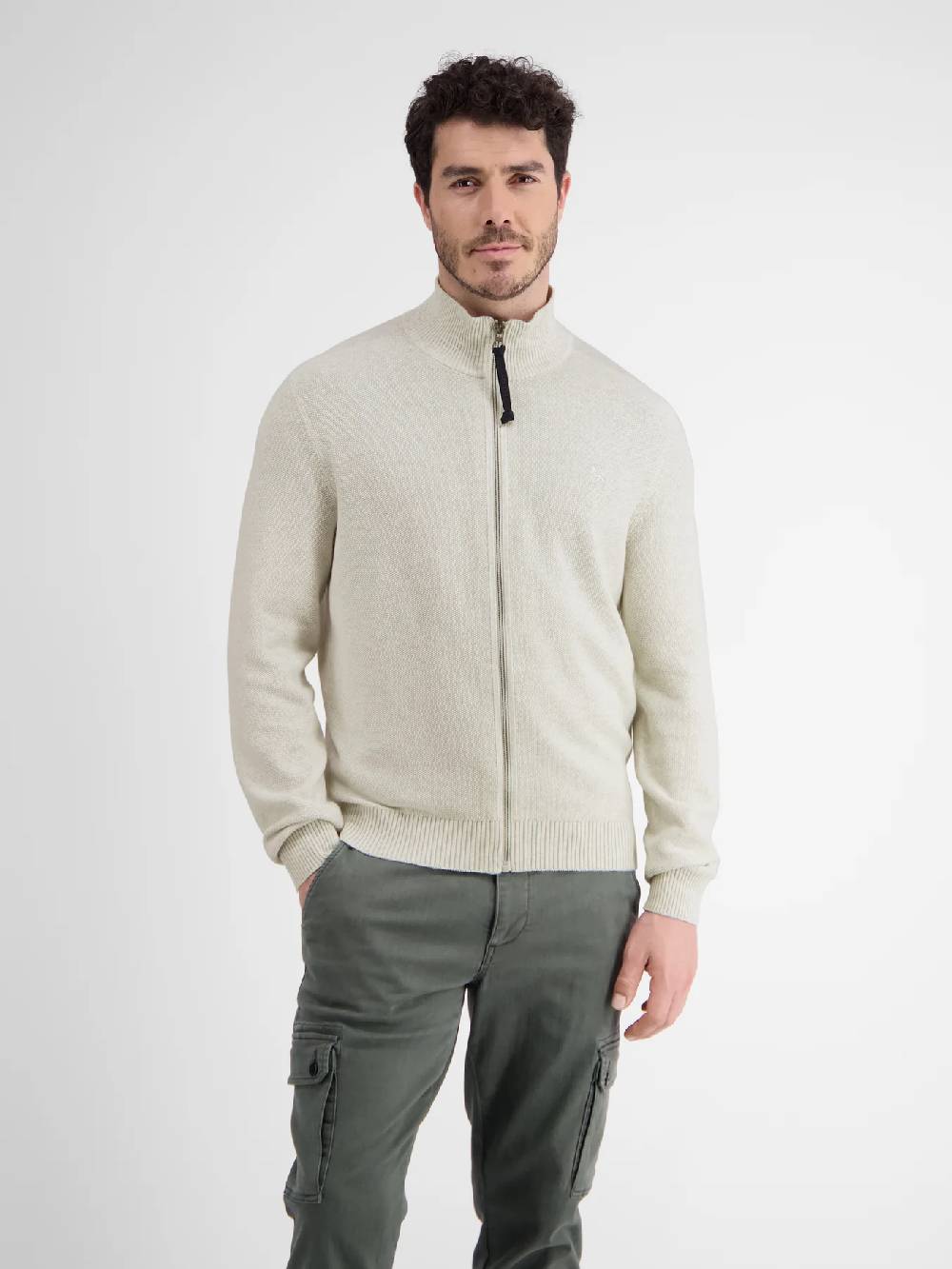 Lerros 23D5503 VEST MET OPSTAANDE KRAAG (127 FOG WHITE MELANGE) Riesige Rabatte