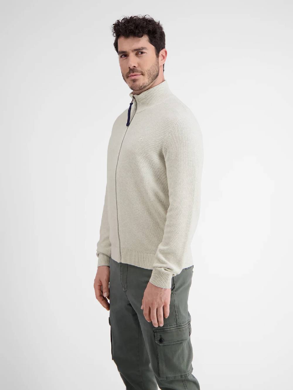 Lerros 23D5503 VEST MET OPSTAANDE KRAAG (127 FOG WHITE MELANGE) Riesige Rabatte