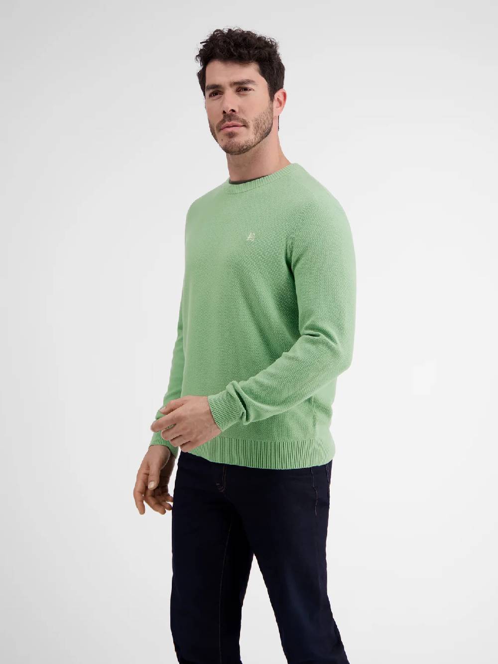 Lerros 23D5001 GEBREIDE TRUI MET RONDE HALS (612 SAGE GREEN) Kostenloser Versand international