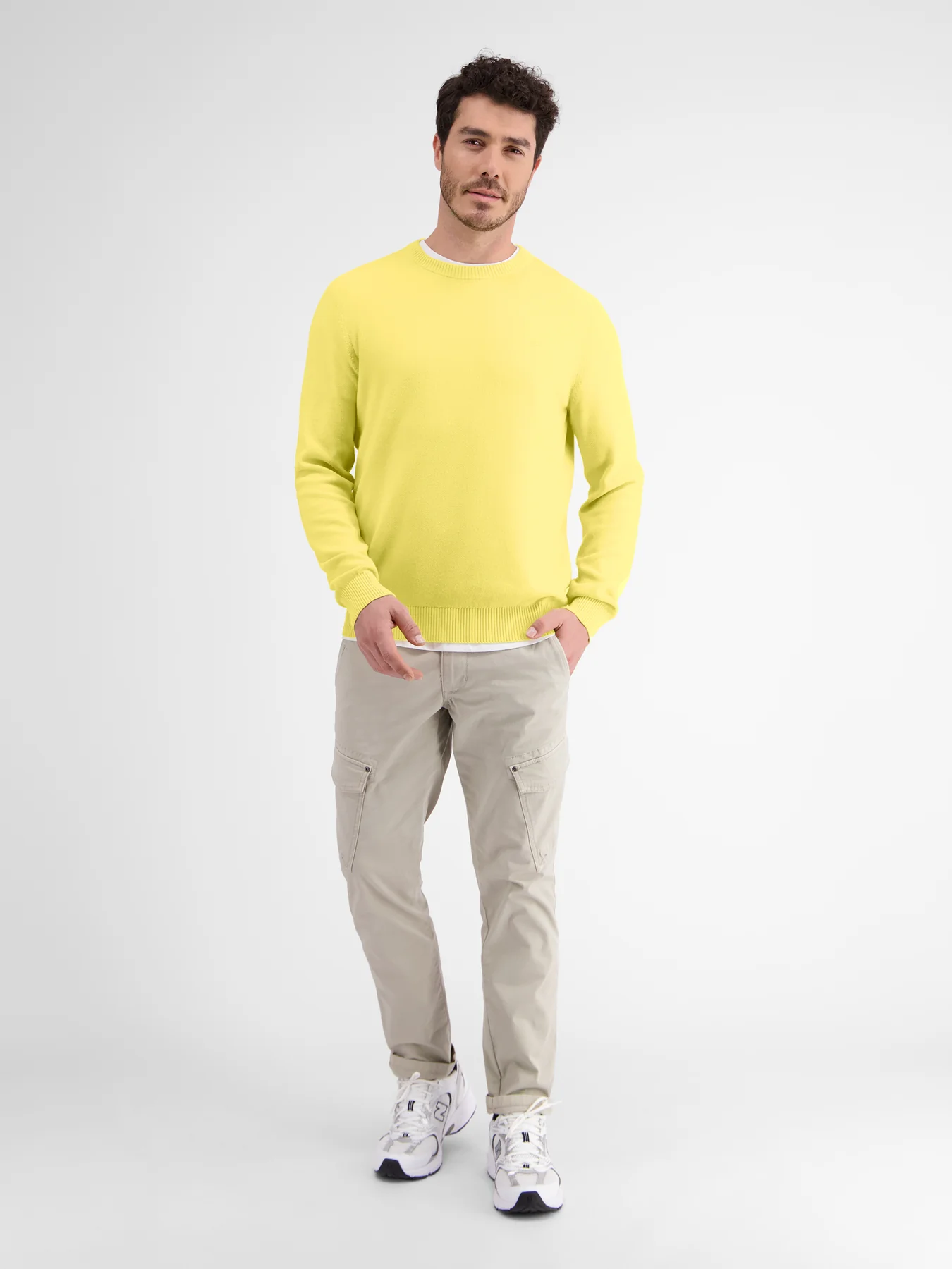 Lerros 23D5001 GEBREIDE TRUI MET RONDE HALS (518 PURE LEMON) Fabrikladen