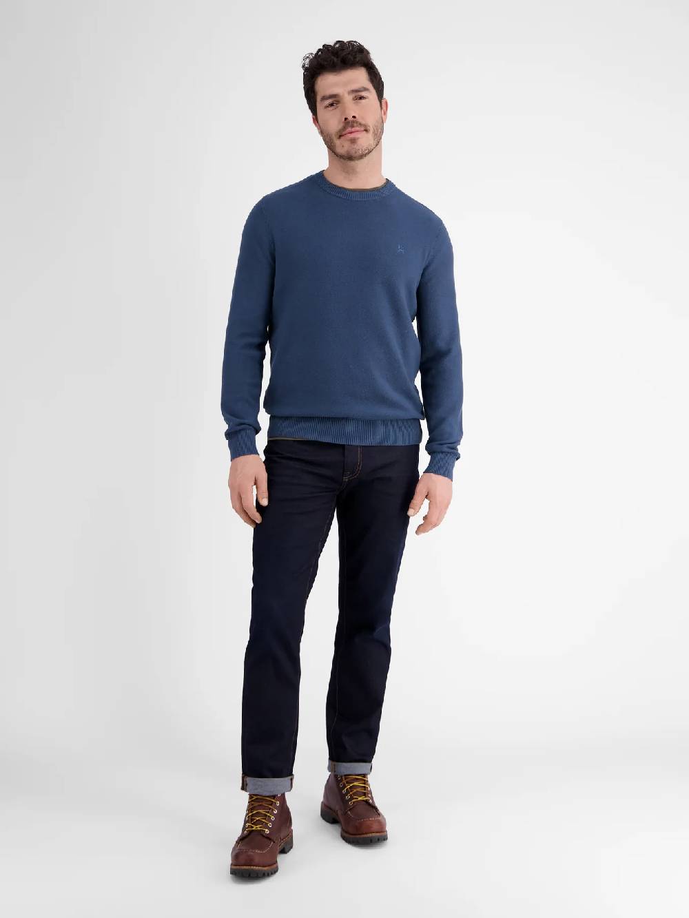 Lerros 23D5001 GEBREIDE TRUI MET RONDE HALS (448 STORM BLUE) Begrenzt auf 3 Tage