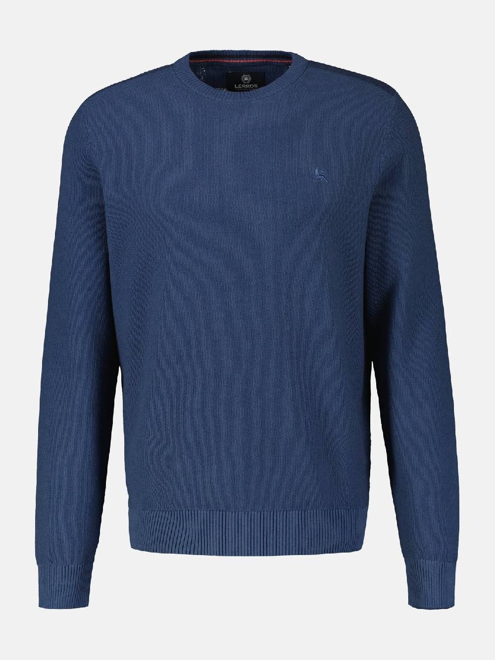 Lerros 23D5001 GEBREIDE TRUI MET RONDE HALS (448 STORM BLUE) Begrenzt auf 3 Tage