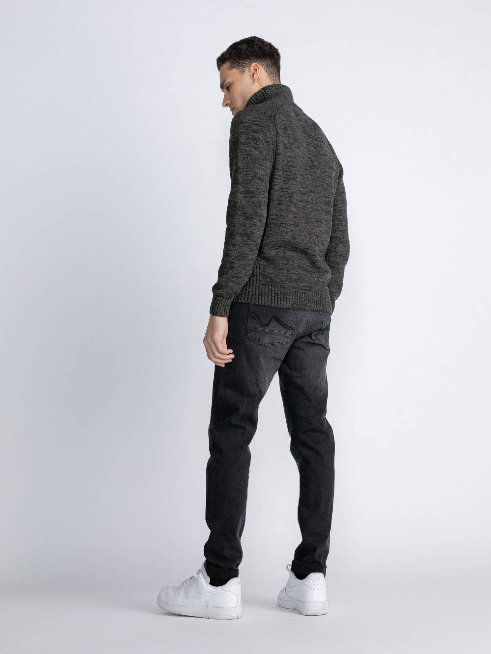 Petrol M-3030-Kwc206 - Men Knitwear Collar (6143 Forest Night) Sonderangebote