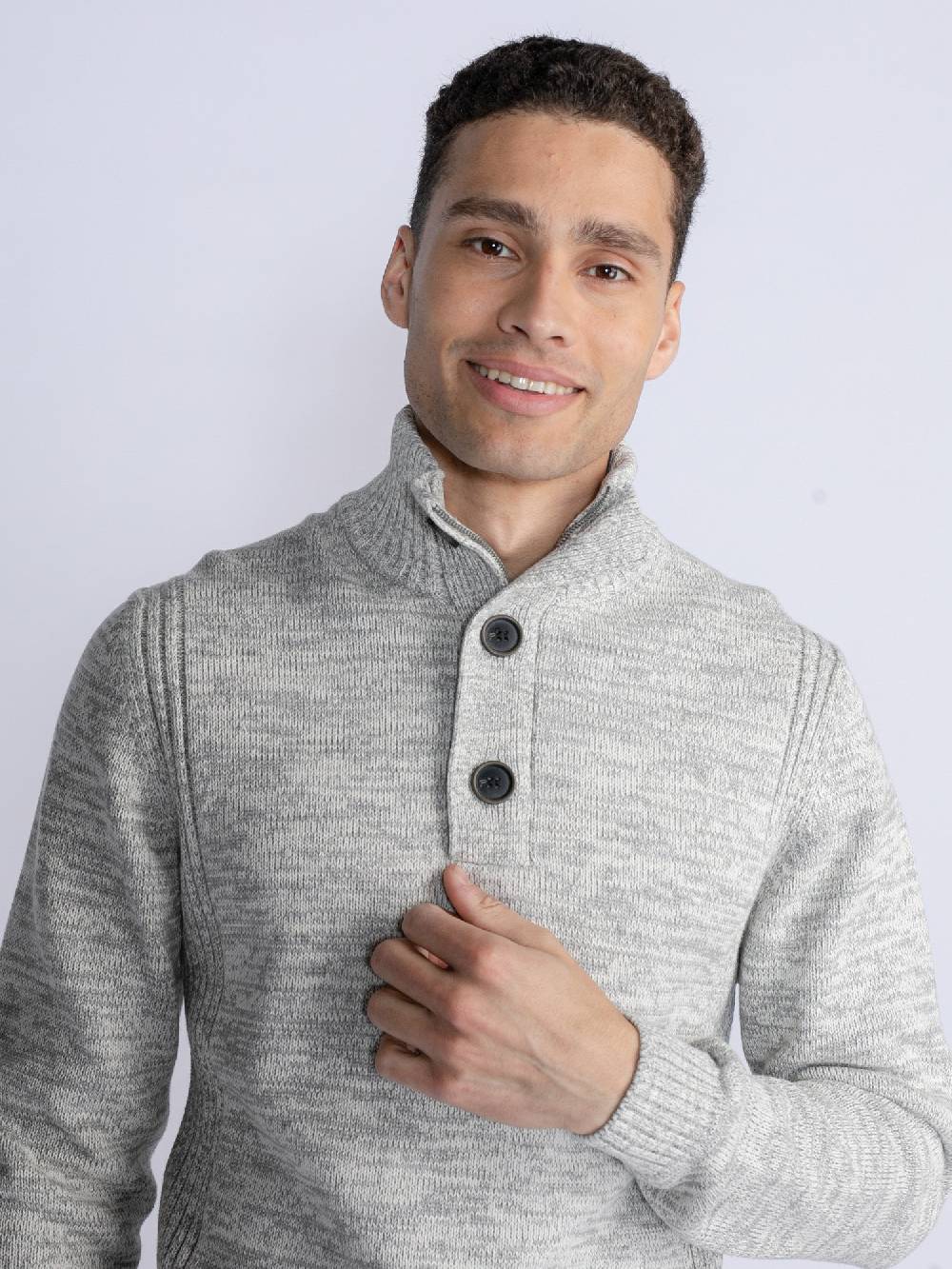 Petrol M-3030-Kwc206 - Men Knitwear Collar (0009 Antique White Melee) Riesige Ersparnisse