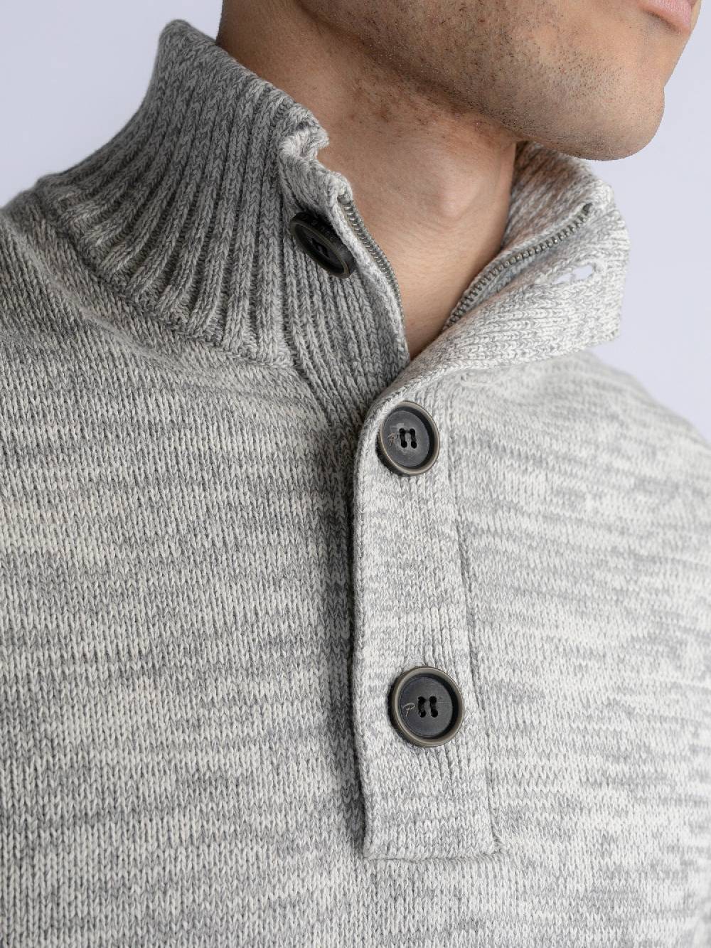 Petrol M-3030-Kwc206 - Men Knitwear Collar (0009 Antique White Melee) Riesige Ersparnisse