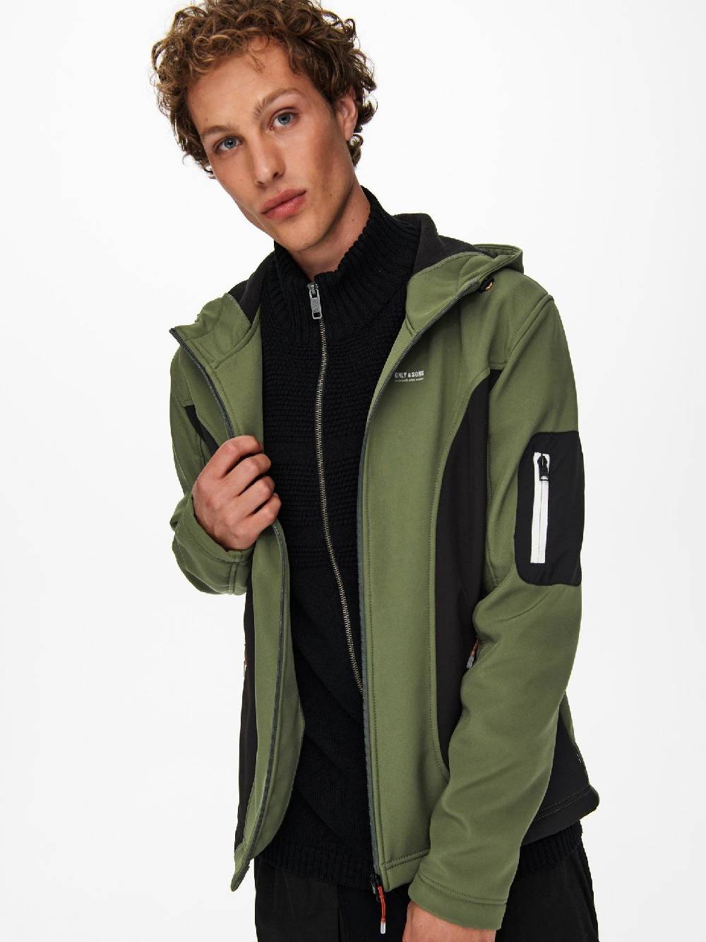 Only & Sons ONSBRAD Hood softshell jacket otw (Olive Night/Black) Tiefpreis