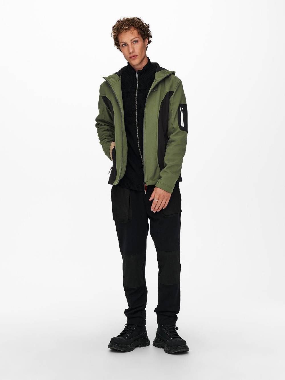 Only & Sons ONSBRAD Hood softshell jacket otw (Olive Night/Black) Tiefpreis
