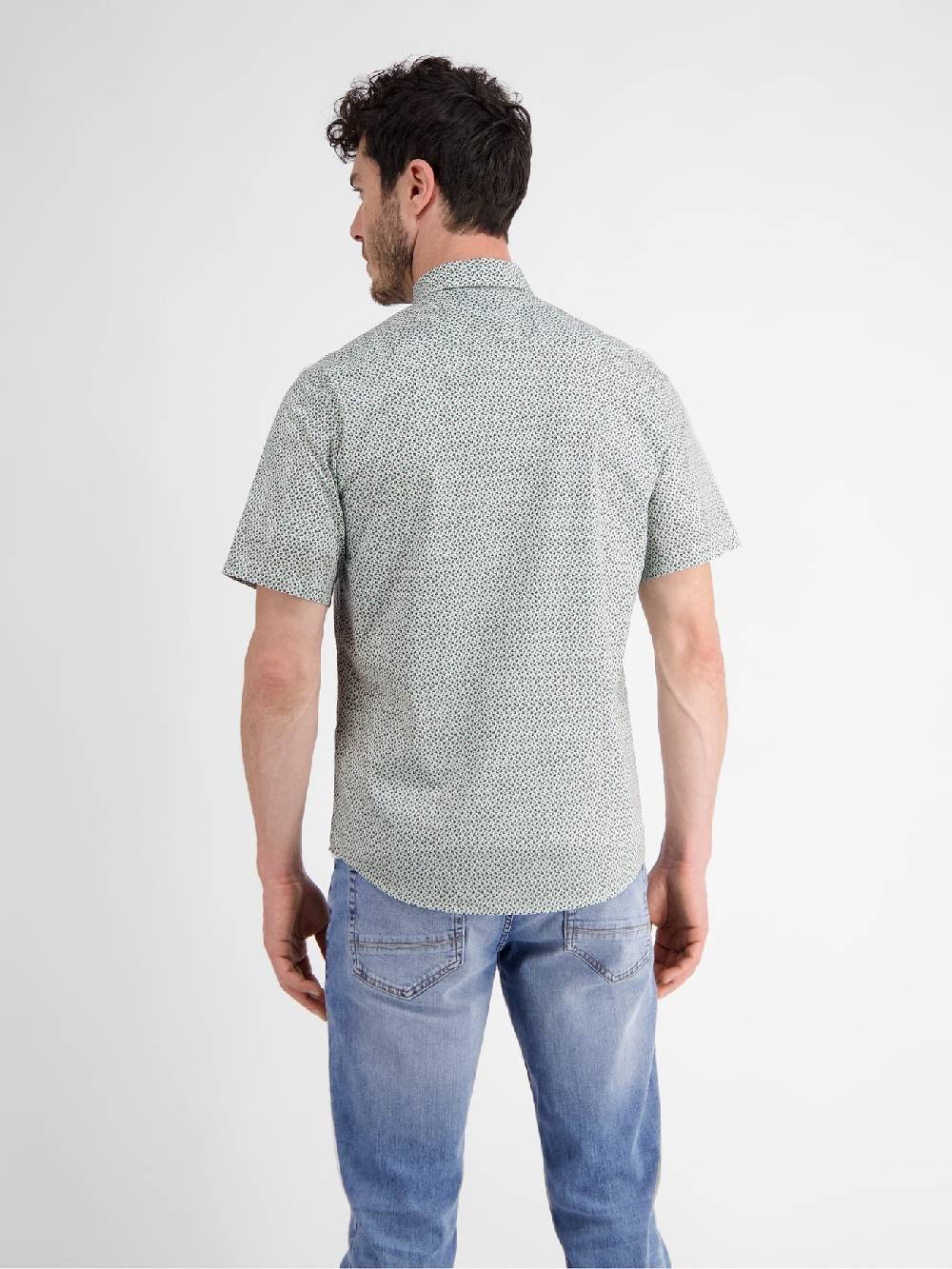 Lerros 2432303 SHIRT MET HALVE MOUW EN GEOMETRISCHE PRINT (622 COASTAL BLUE) Meist gekauft
