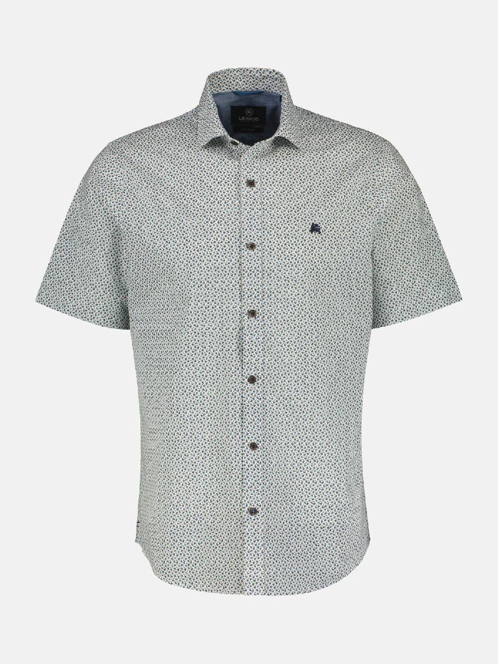 Lerros 2432303 SHIRT MET HALVE MOUW EN GEOMETRISCHE PRINT (622 COASTAL BLUE) Meist gekauft