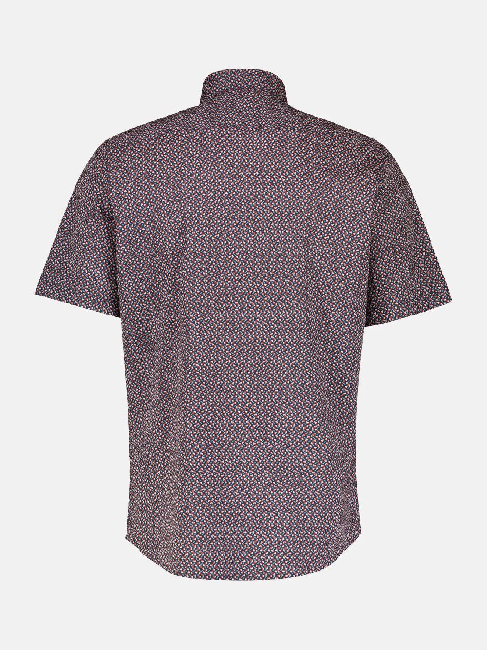 Lerros 2432303 SHIRT MET HALVE MOUW EN GEOMETRISCHE PRINT (485 CLASSIC NAVY) Blitzverkäufe