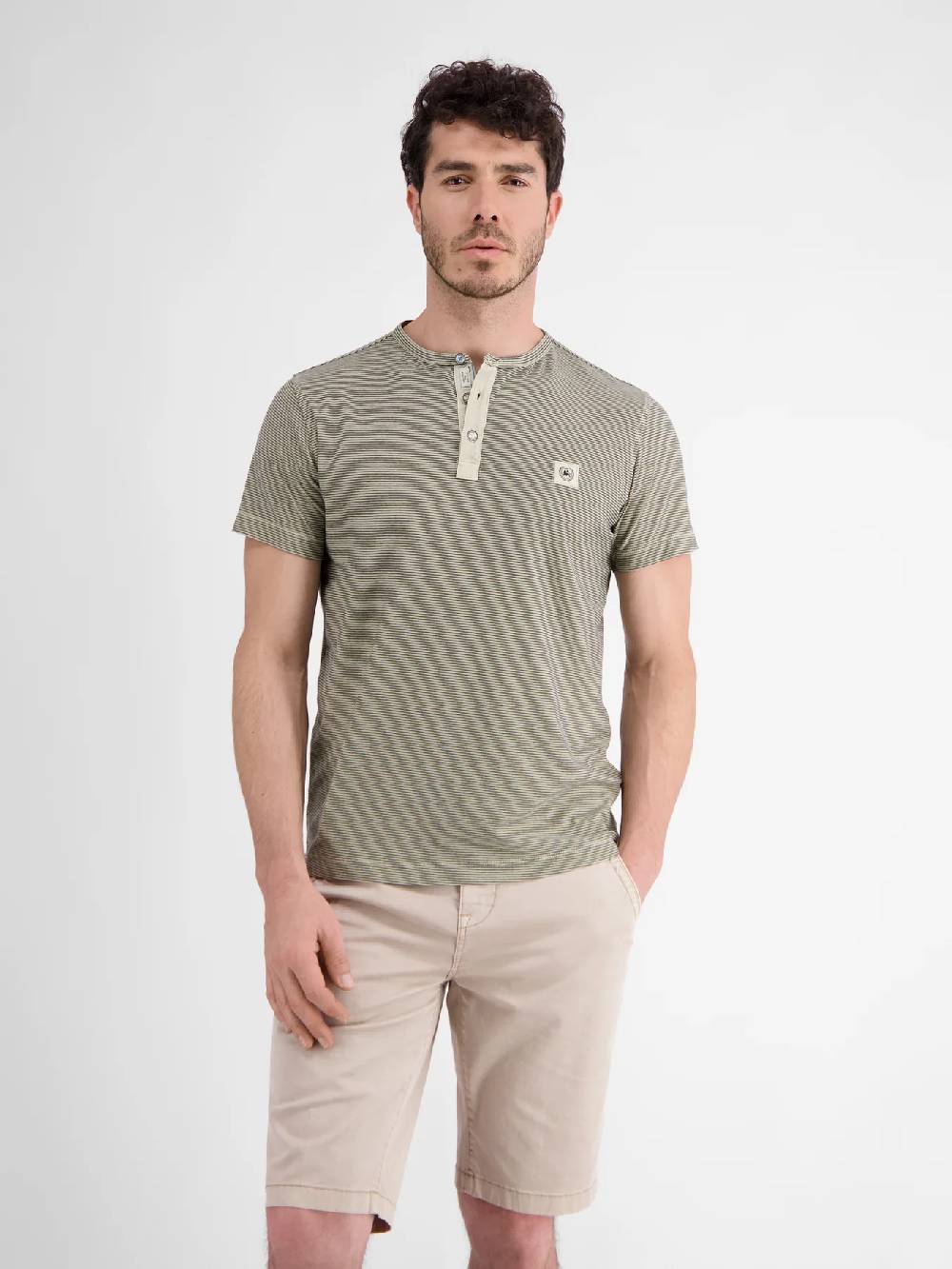 Lerros 2423910 GESTREEPT SERAFINO OVERHEMD (705 LIGHT DUNE BEIGE) Kostenloser Versand