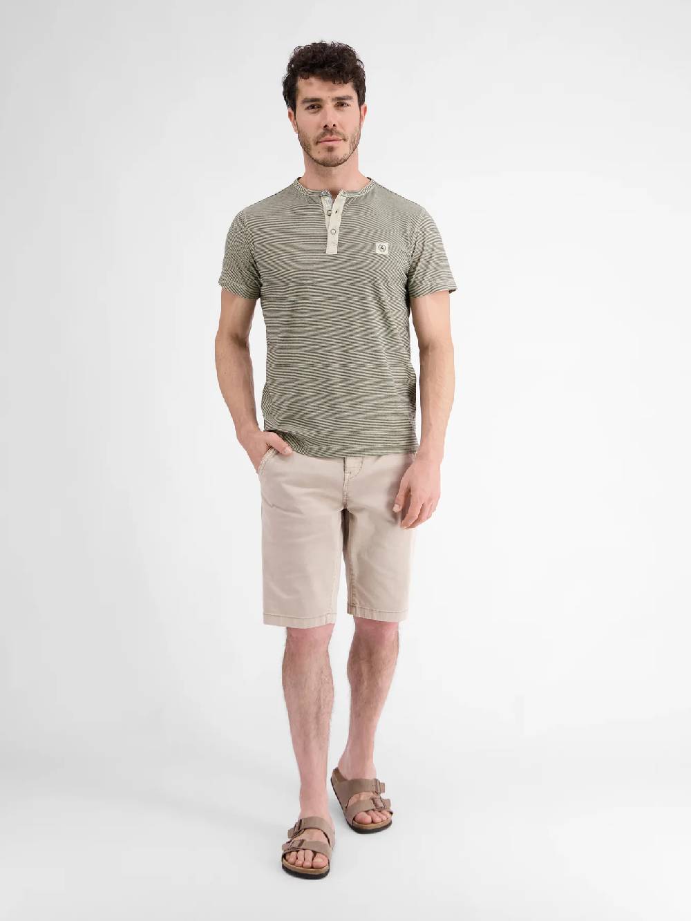 Lerros 2423910 GESTREEPT SERAFINO OVERHEMD (705 LIGHT DUNE BEIGE) Kostenloser Versand