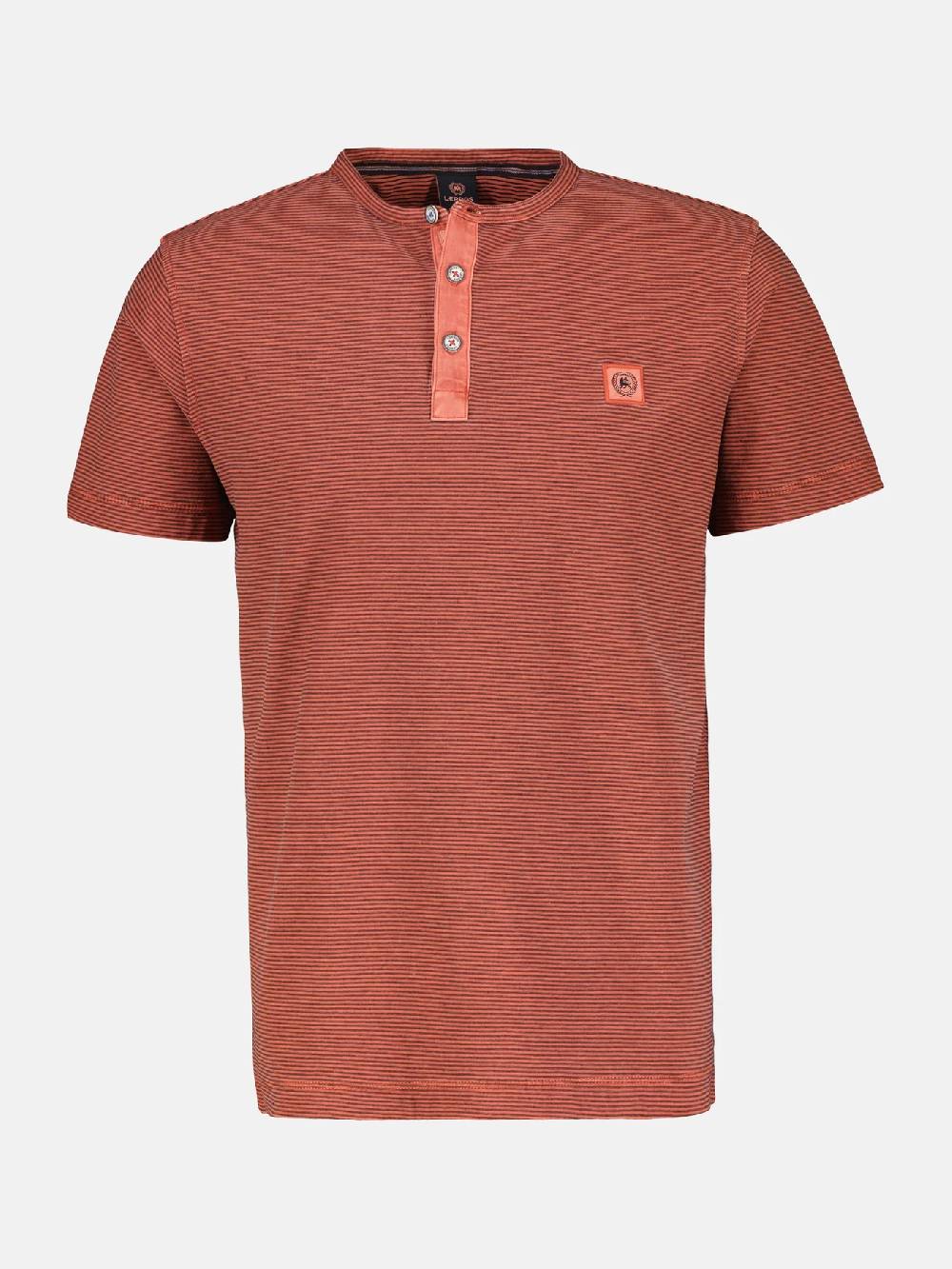 Lerros 2423910 GESTREEPT SERAFINO OVERHEMD (327 DEEP CORAL RED) Sonderangebot