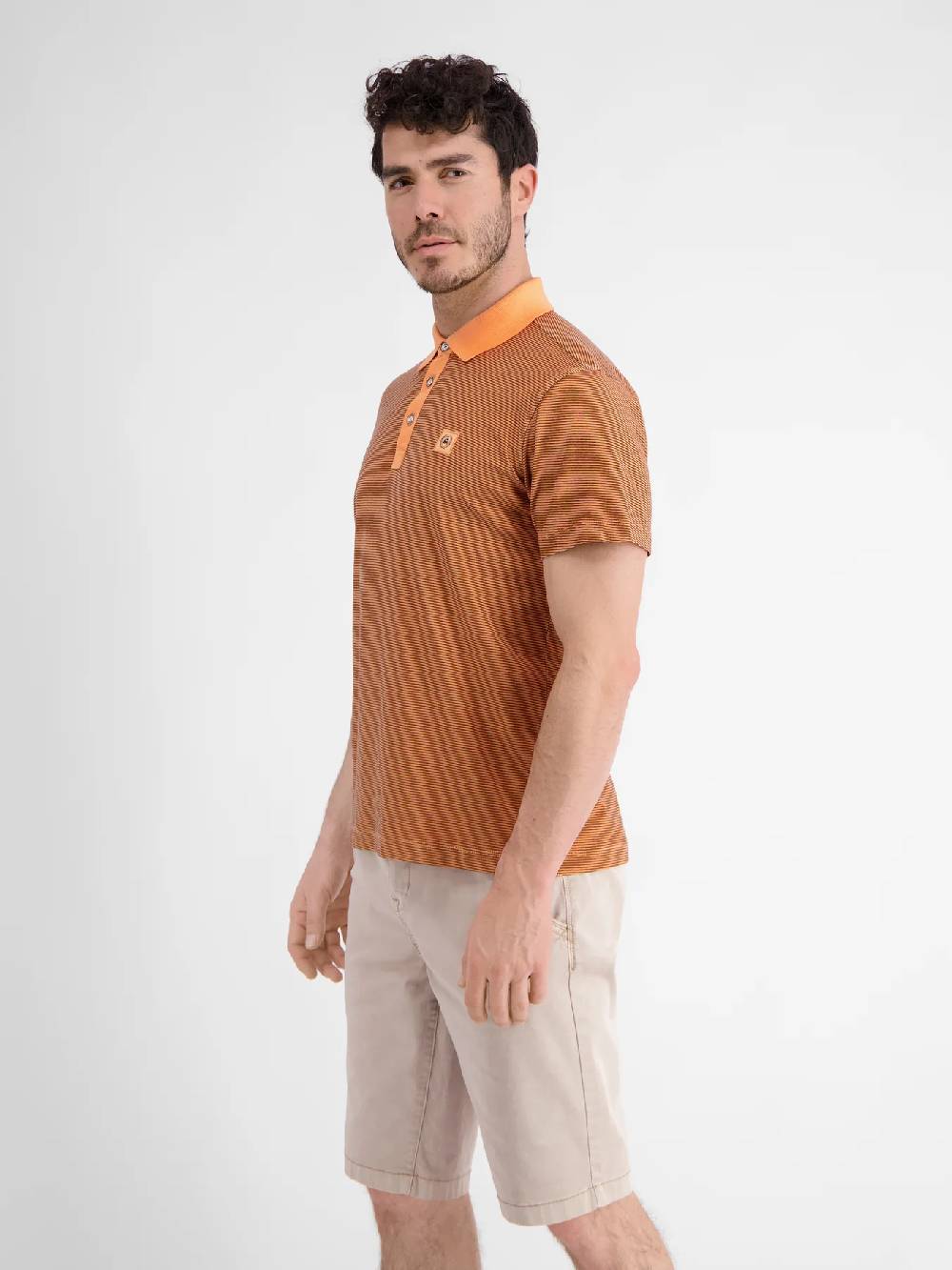Lerros 2423211 GESTREEPT POLOSHIRT (927 MELLOW PEACH) Rabatt
