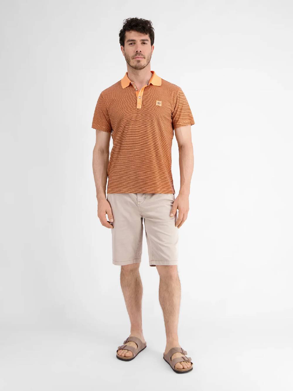Lerros 2423211 GESTREEPT POLOSHIRT (927 MELLOW PEACH) Rabatt