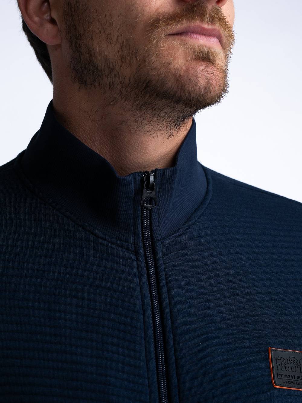 Petrol M-1040-SWC333 MEN VEST COLLAR ZIP (Navy 5178) Saisonschlussverkauf