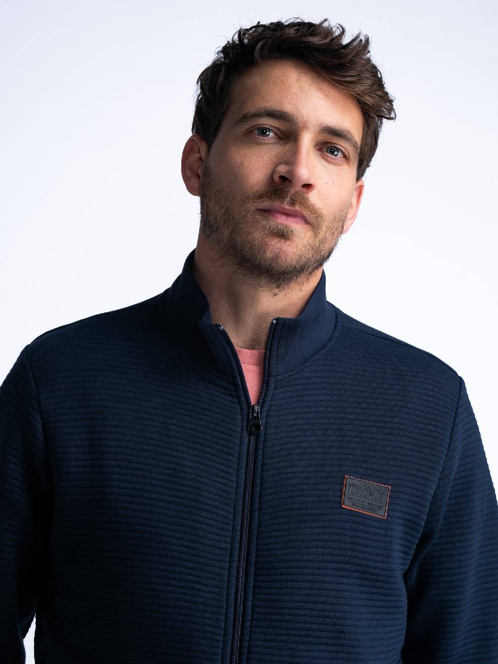 Petrol M-1040-SWC333 MEN VEST COLLAR ZIP (Navy 5178) Saisonschlussverkauf